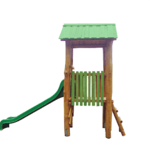 Vár csúszdával, mászóhálóval