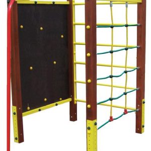 Négyszögletű mászótorony tűzoltórúddal-hatfokú mászókával - H-1234/3